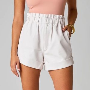 BuddyLove Peyton Paperbag Vegan Leather Shorts - Powder size (s)